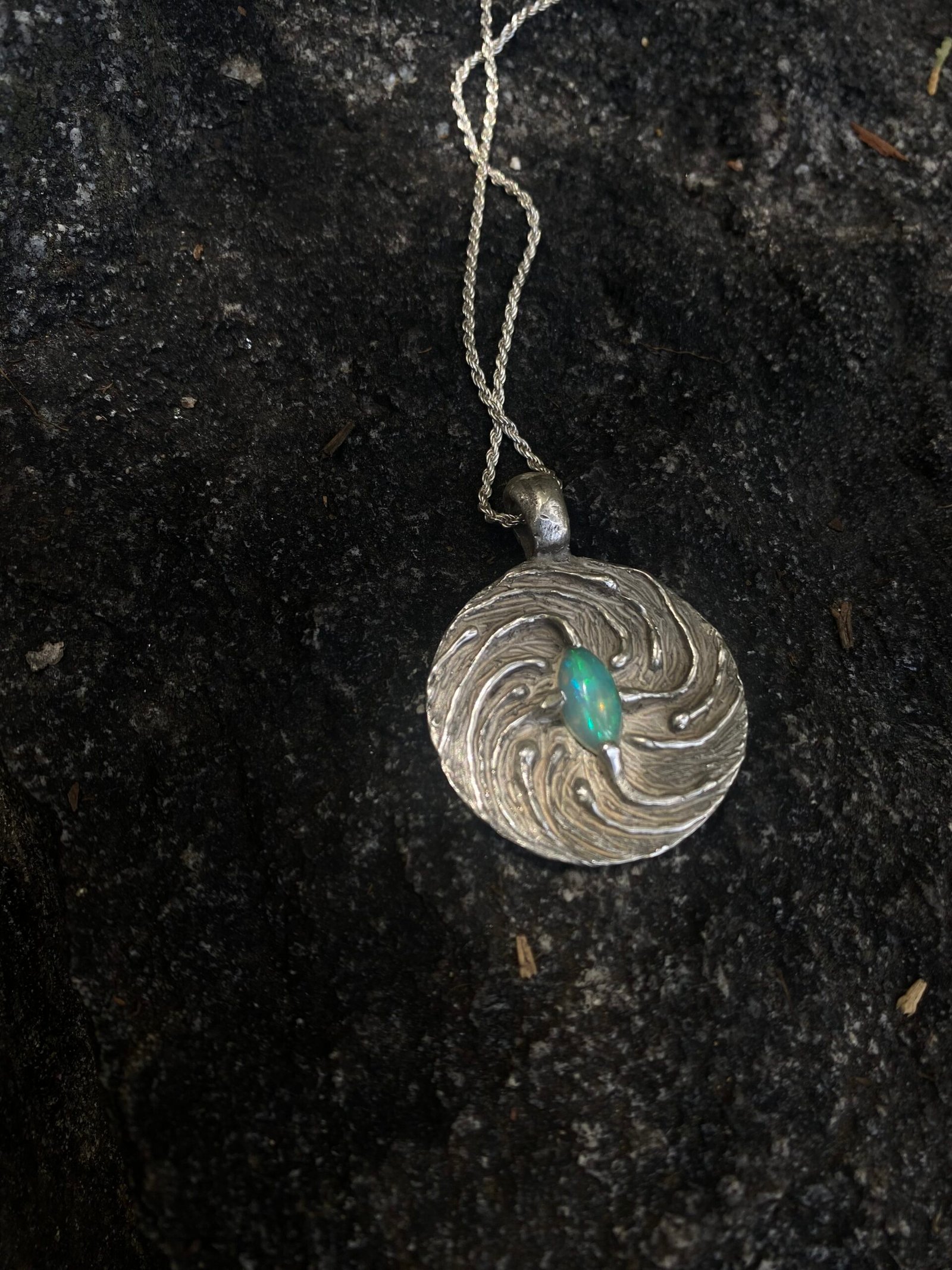 Twirling Pendant #1 Fire Opal, Large - Image 6