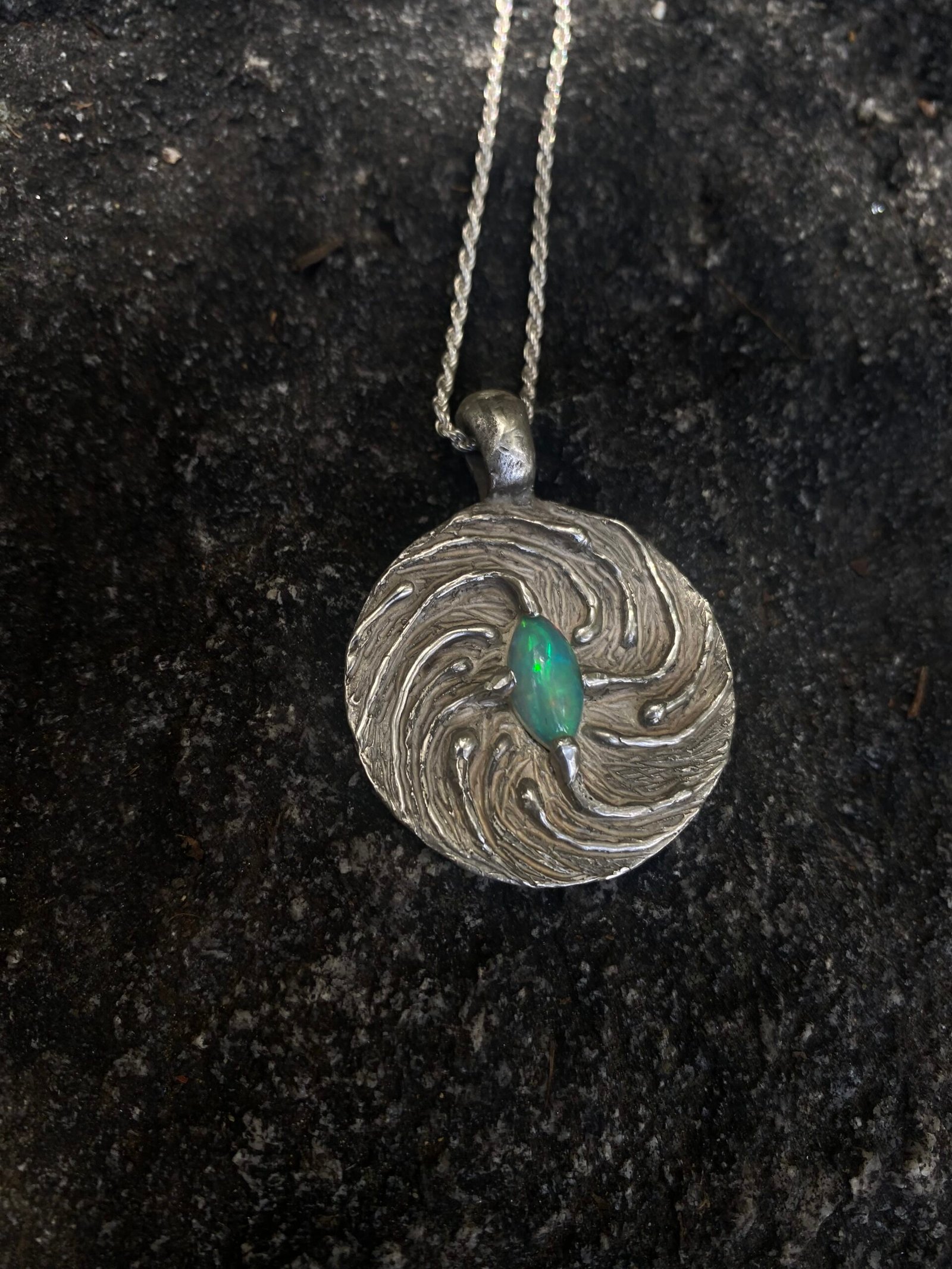 Twirling Pendant #1 Fire Opal, Large - Image 4