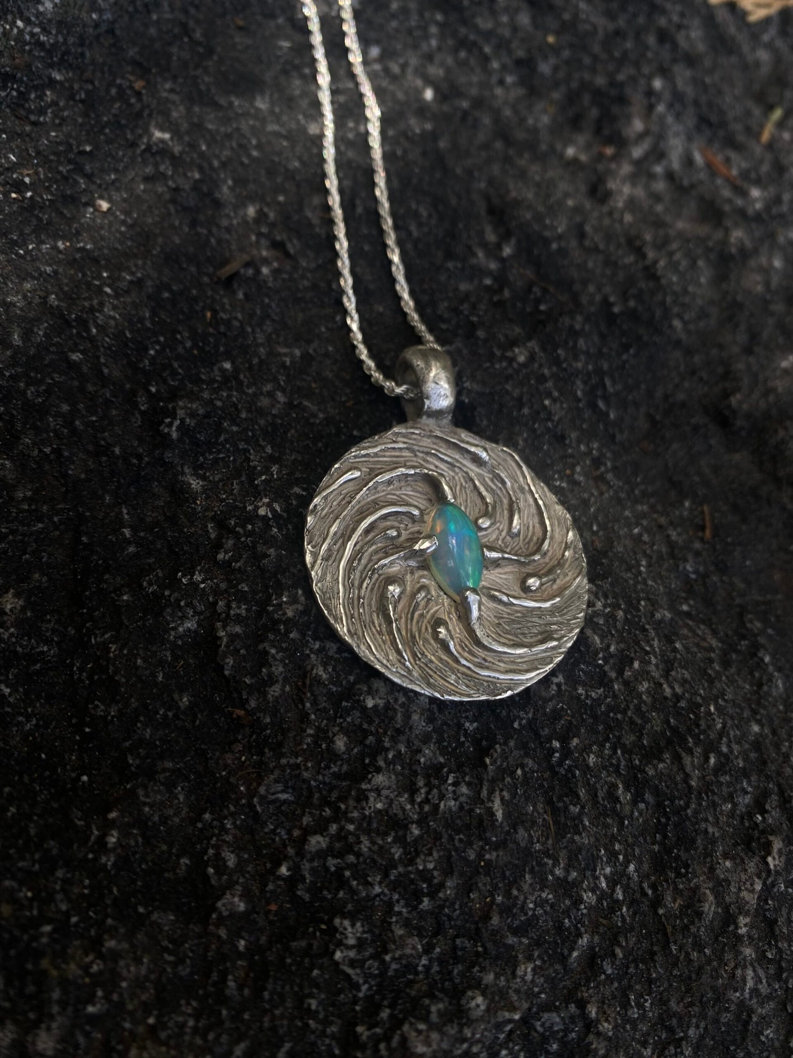 Twirling Pendant #1 Fire Opal, Large - Image 3