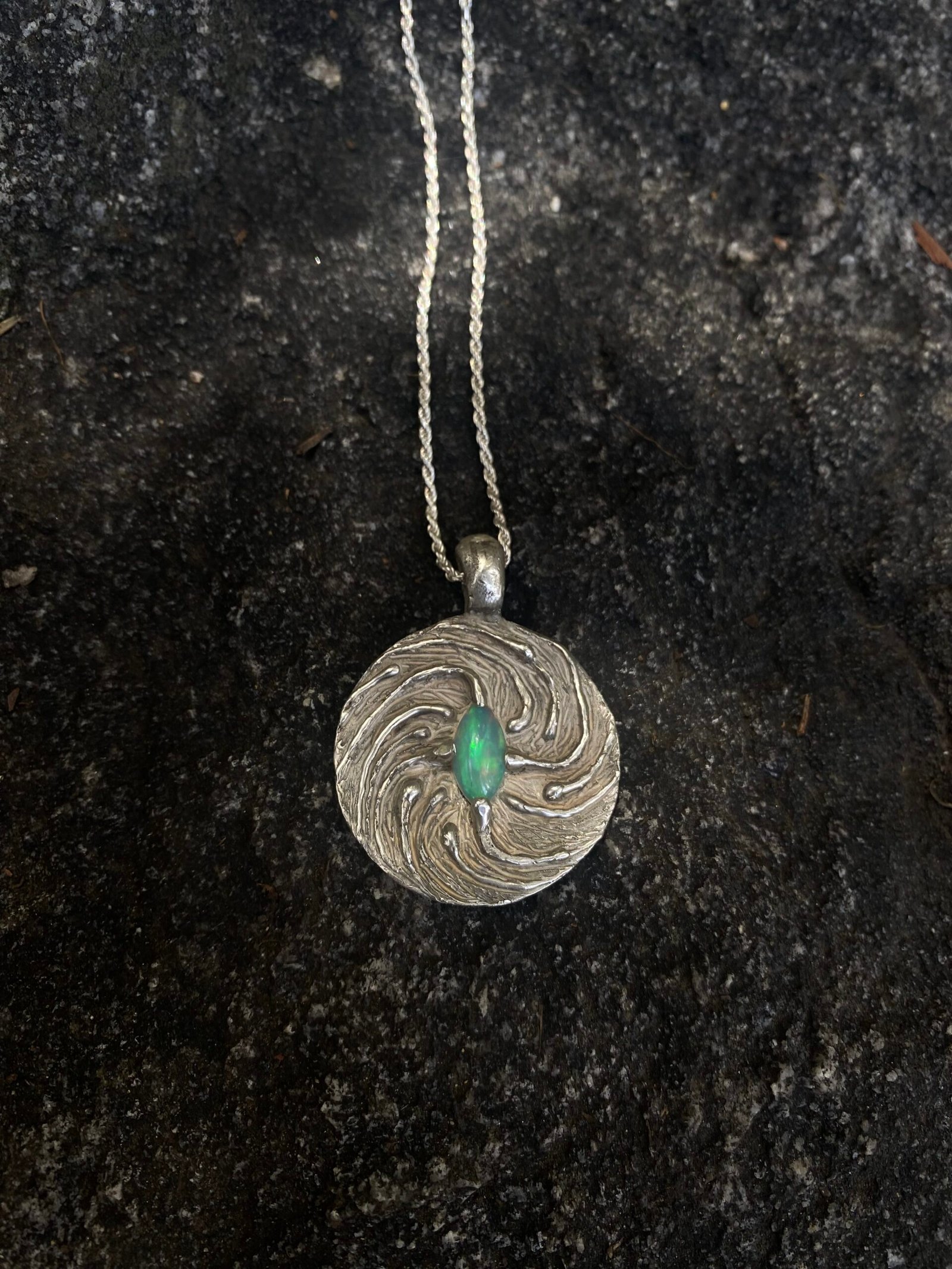 Twirling Pendant #1 Fire Opal, Large - Image 7