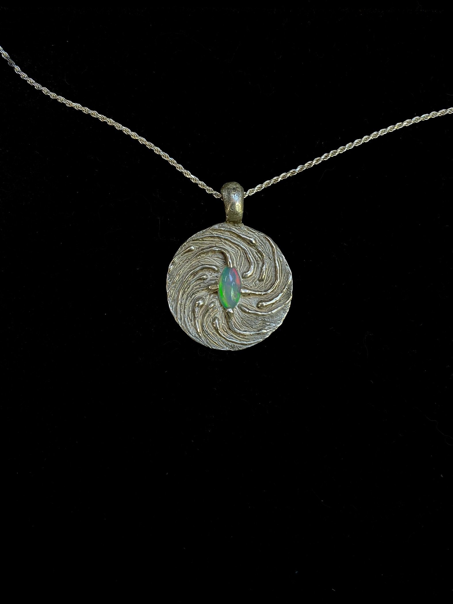 Twirling Pendant #1 Fire Opal, Large - Image 16
