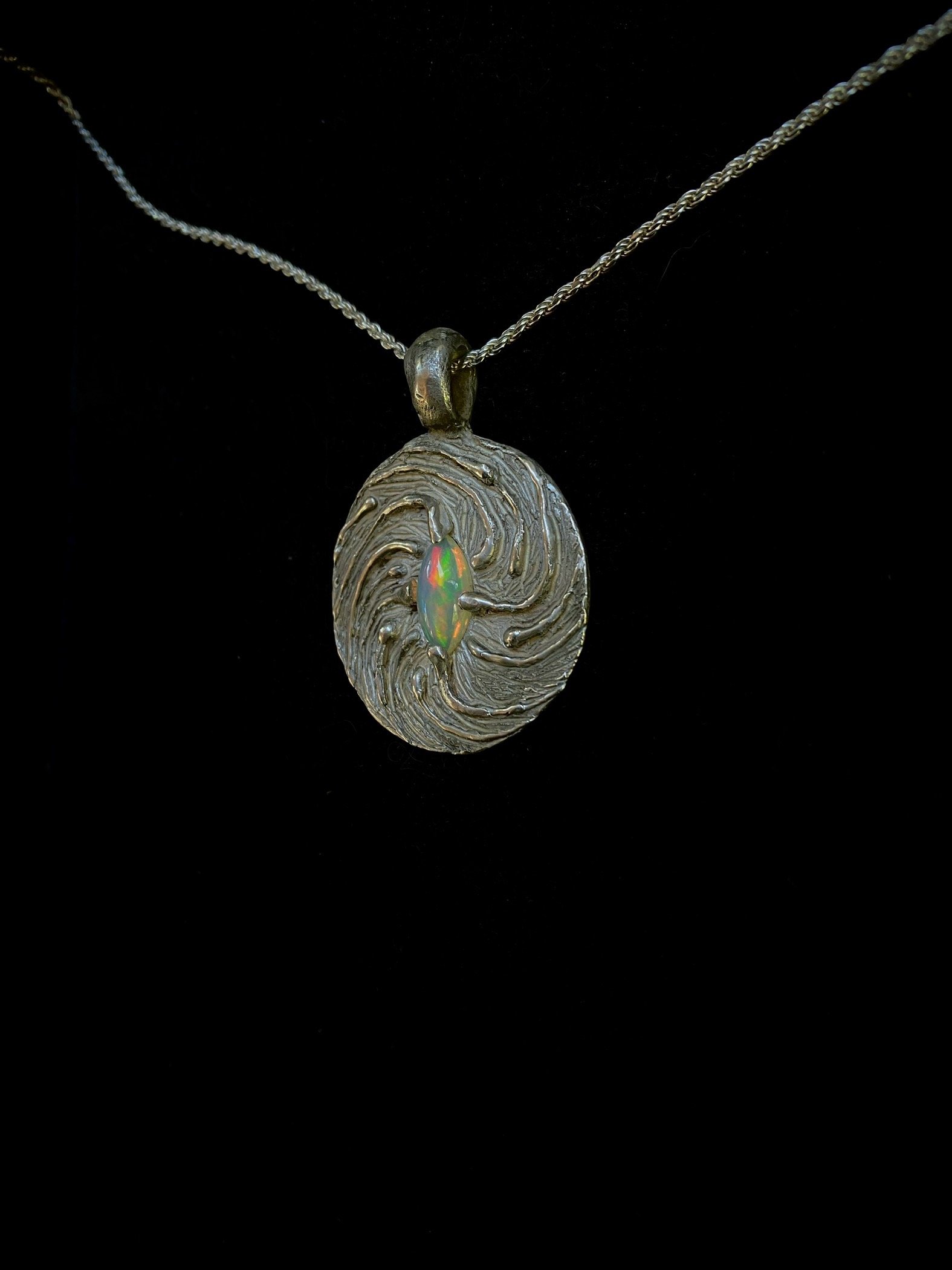 Twirling Pendant #1 Fire Opal, Large - Image 17