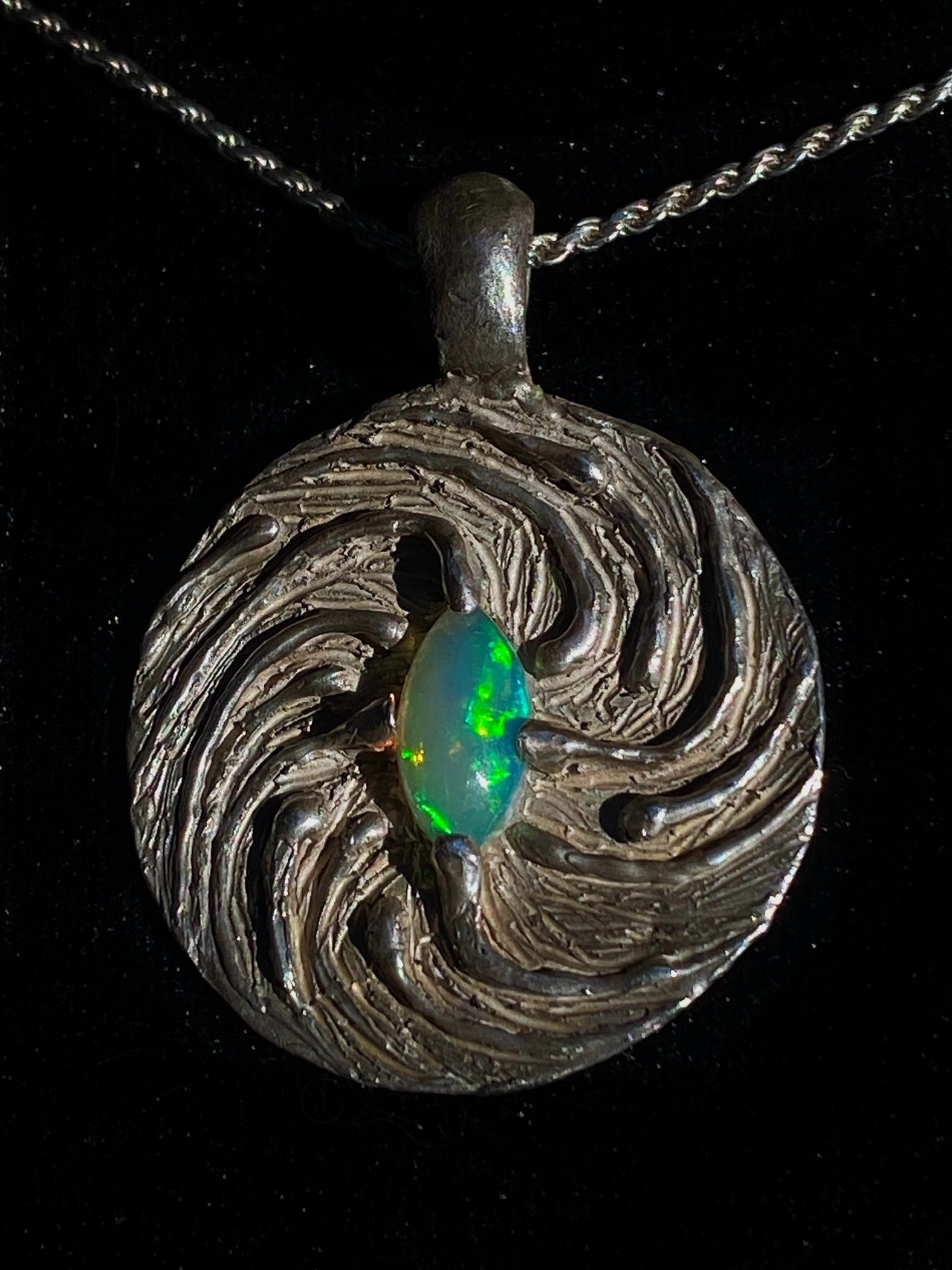 Twirling Pendant #1 Fire Opal, Large - Image 2