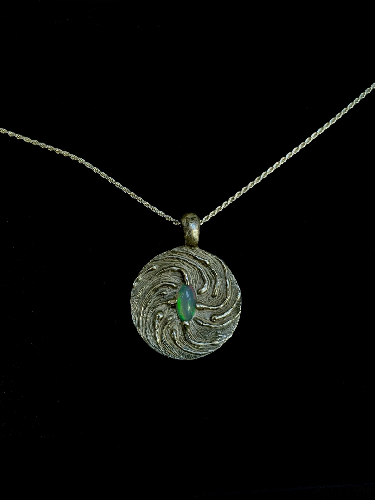 Twirling Pendant #1 Fire Opal, Large - Image 5
