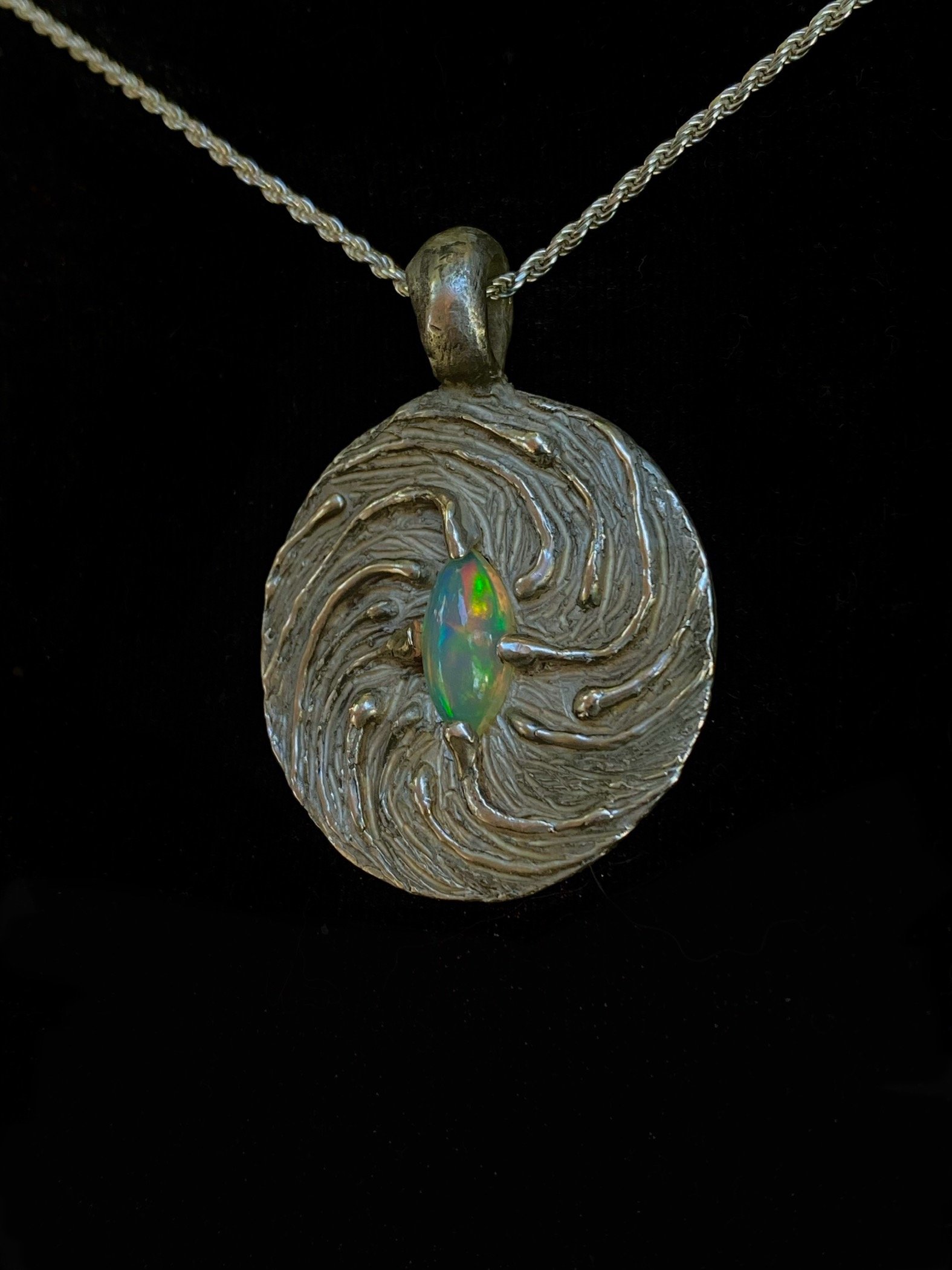 Twirling Pendant #1 Fire Opal, Large - Image 13