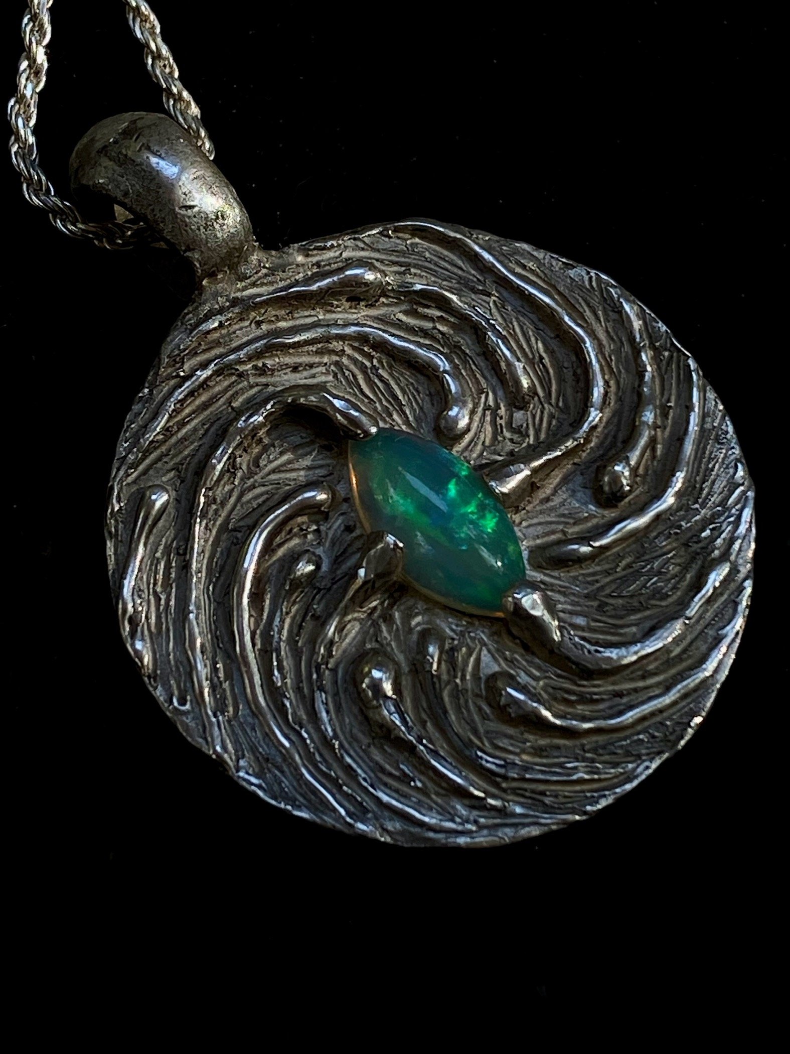 Twirling Pendant #1 Fire Opal, Large - Image 11