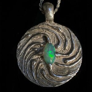 Twirling Pendant #1 Fire Opal, Large
