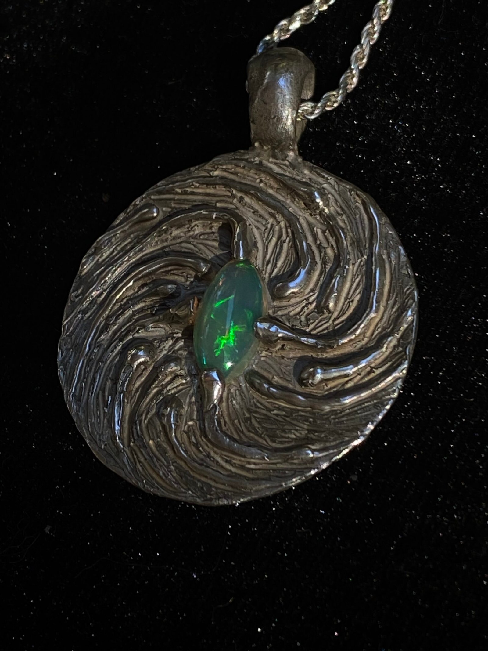 Twirling Pendant #1 Fire Opal, Large - Image 9
