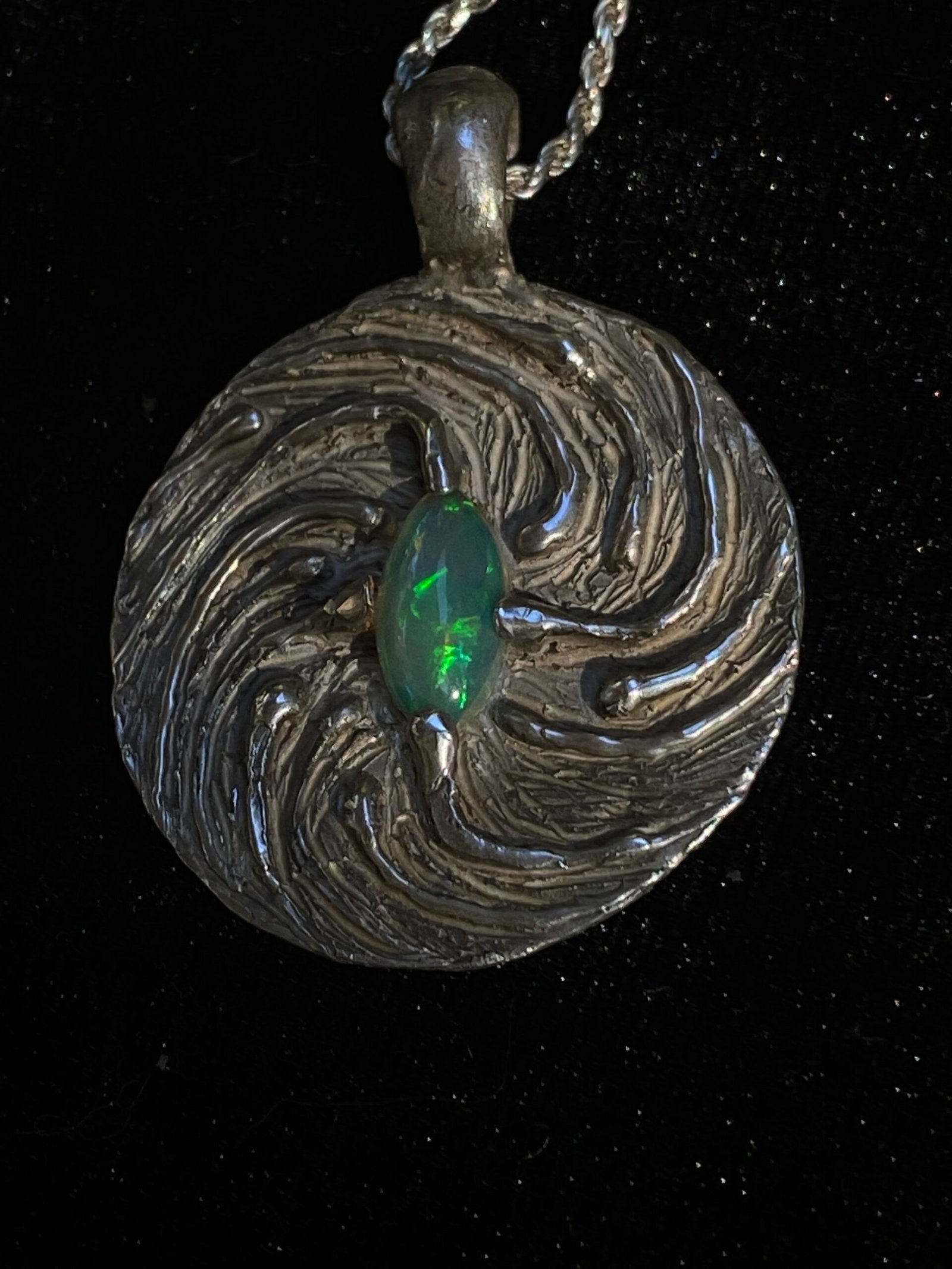 Twirling Pendant #1 Fire Opal, Large - Image 8